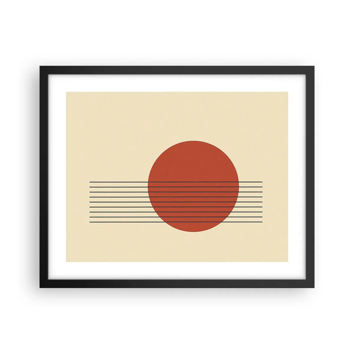 Affisch i svart ram - Cirkel och linjer - 50x40 cm
