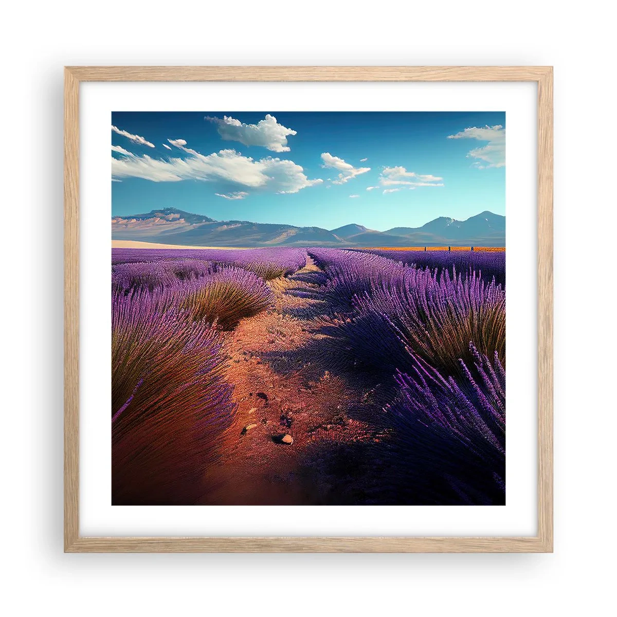 Affisch i ram av ljusek - Doftande fält - 50x50 cm