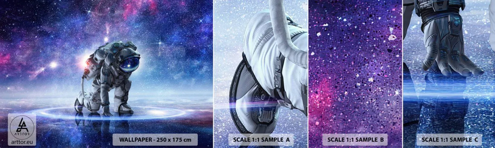 Fototapet Prov Standard Eco - Stjärnig himmel över mig - Kosmonaut, Kosmos, Astronaut - 100x30 cm