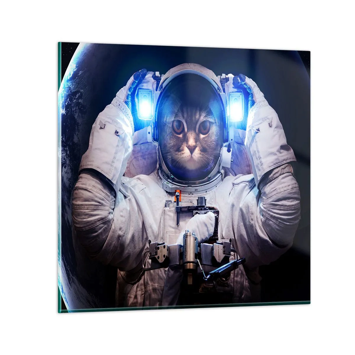 Glastavla - Bild på glas - Houston, ni har problem - 40x40 cm