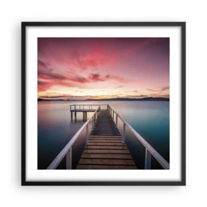 Affisch i svart ram - Kvällens milda låga - 50x50 cm