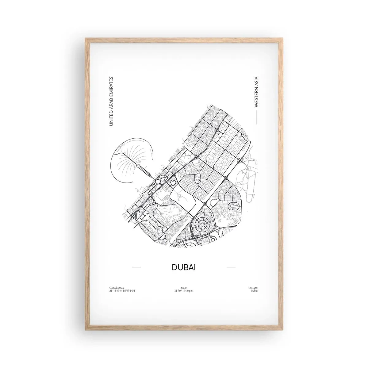 Affisch i ram av ljusek - Dubais anatomi - 61x91 cm