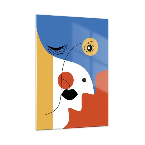 Glastavla - Bild på glas - Dekonstruerat porträtt - 50x70 cm