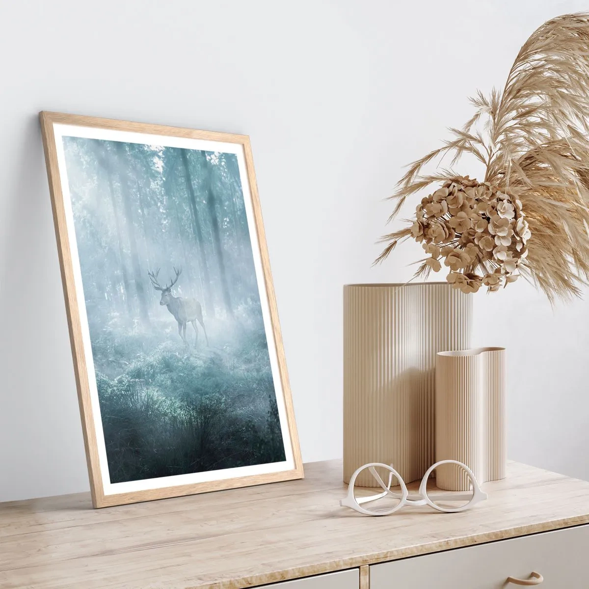 Affisch i ram av ljusek - Morgonrond runt godset - 61x91 cm