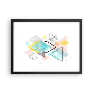Affisch i svart ram - Geometriskt spel - 40x30 cm