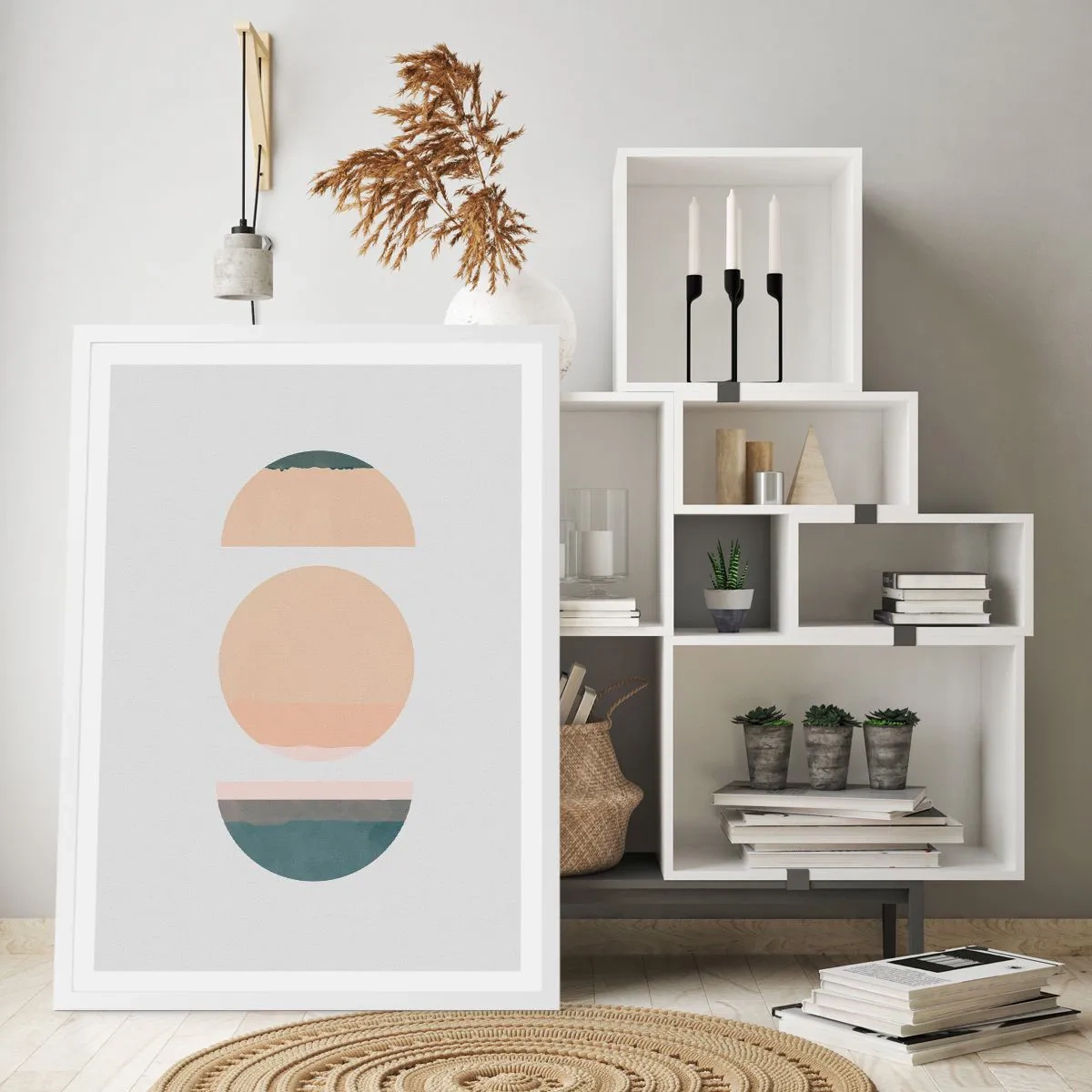 Affisch i vit ram - Hjul efter hjul - 70x100 cm