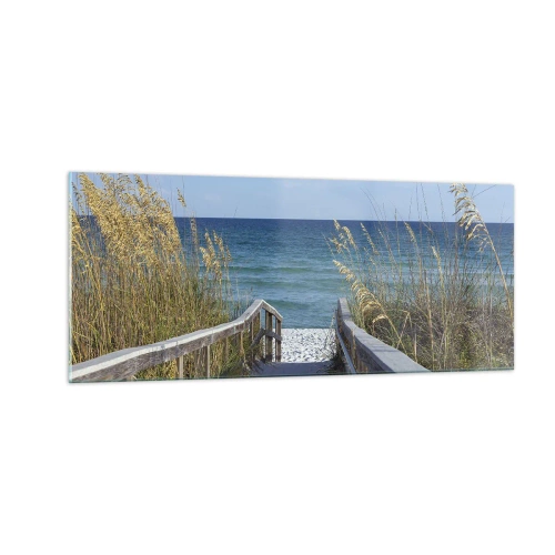 Glastavla - Bild på glas - I solen, i vinden - 100x40 cm