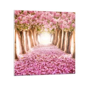 Glastavla - Bild på glas - Vägen till paradiset - 60x60 cm