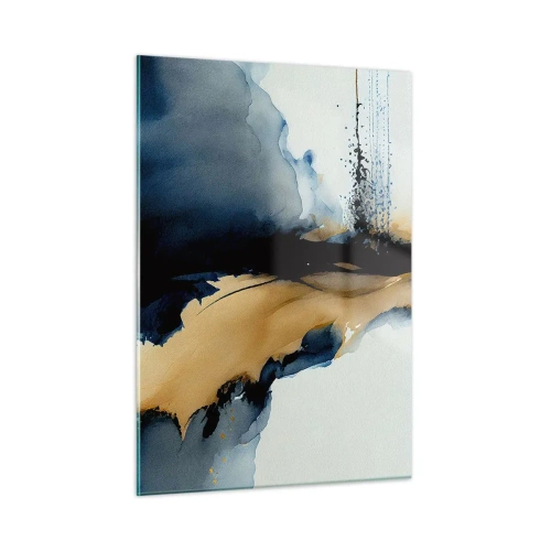 Glastavla - Bild på glas - Bakom ridån - 50x70 cm