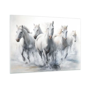 Glastavla - Bild på glas - Vit magi - 100x70 cm