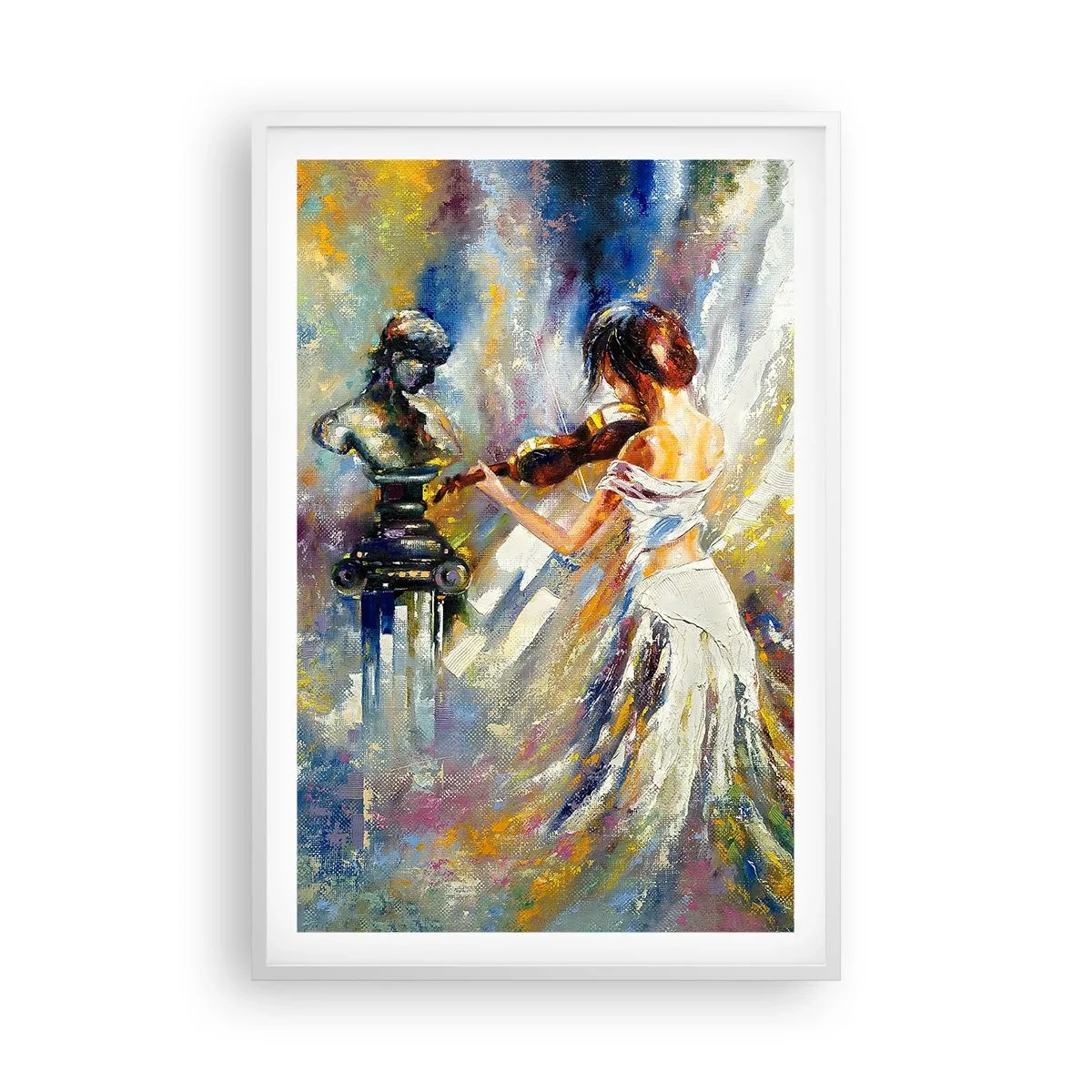 Affisch i vit ram - Leva upp med känslan - 61x91 cm