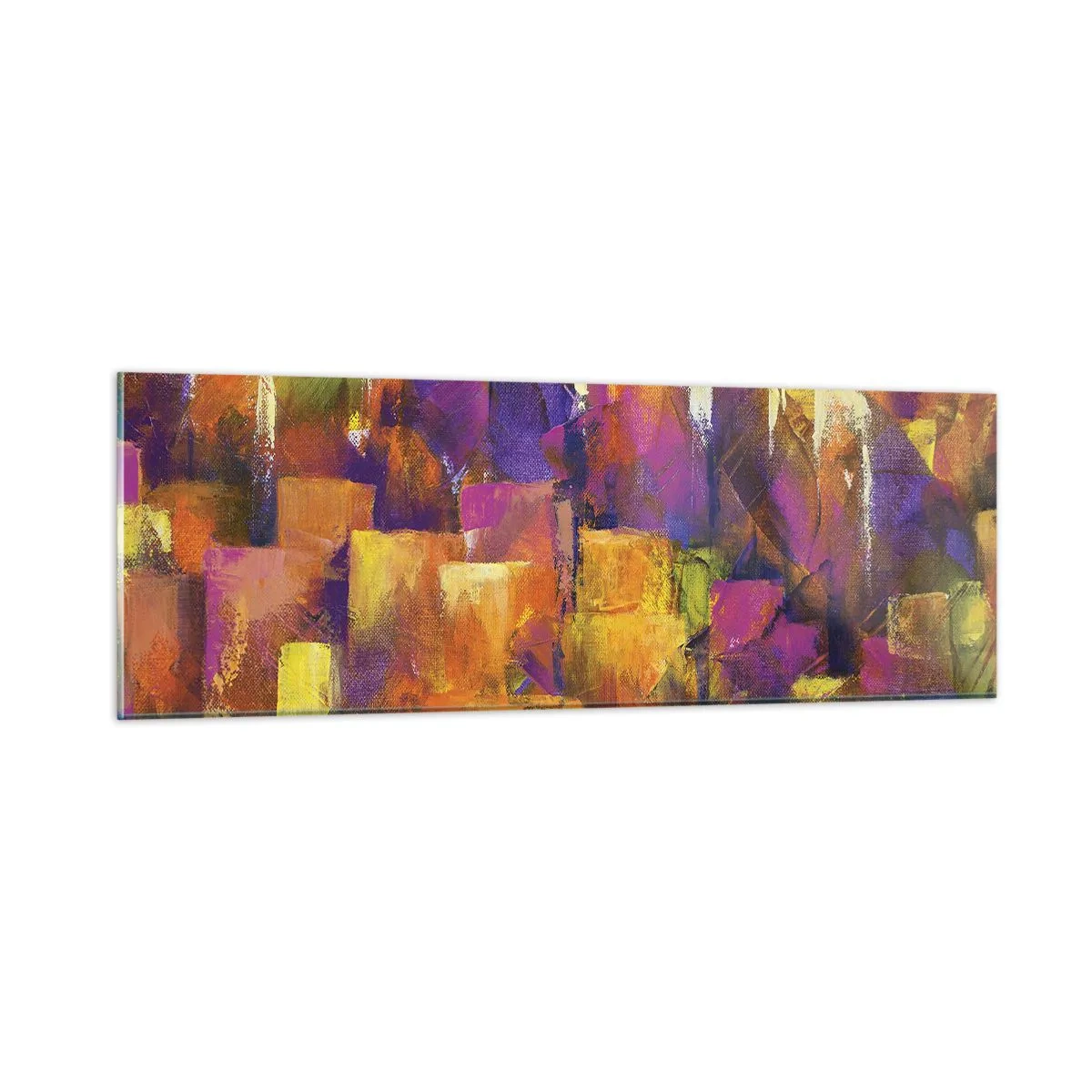 Glastavla - Bild på glas - Metropolis komposition - 90x30 cm