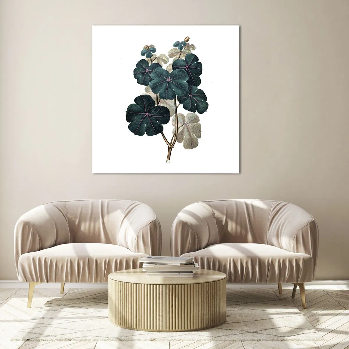 Glastavla - Bild på glas - Från ett gammalt herbarium - 70x70 cm