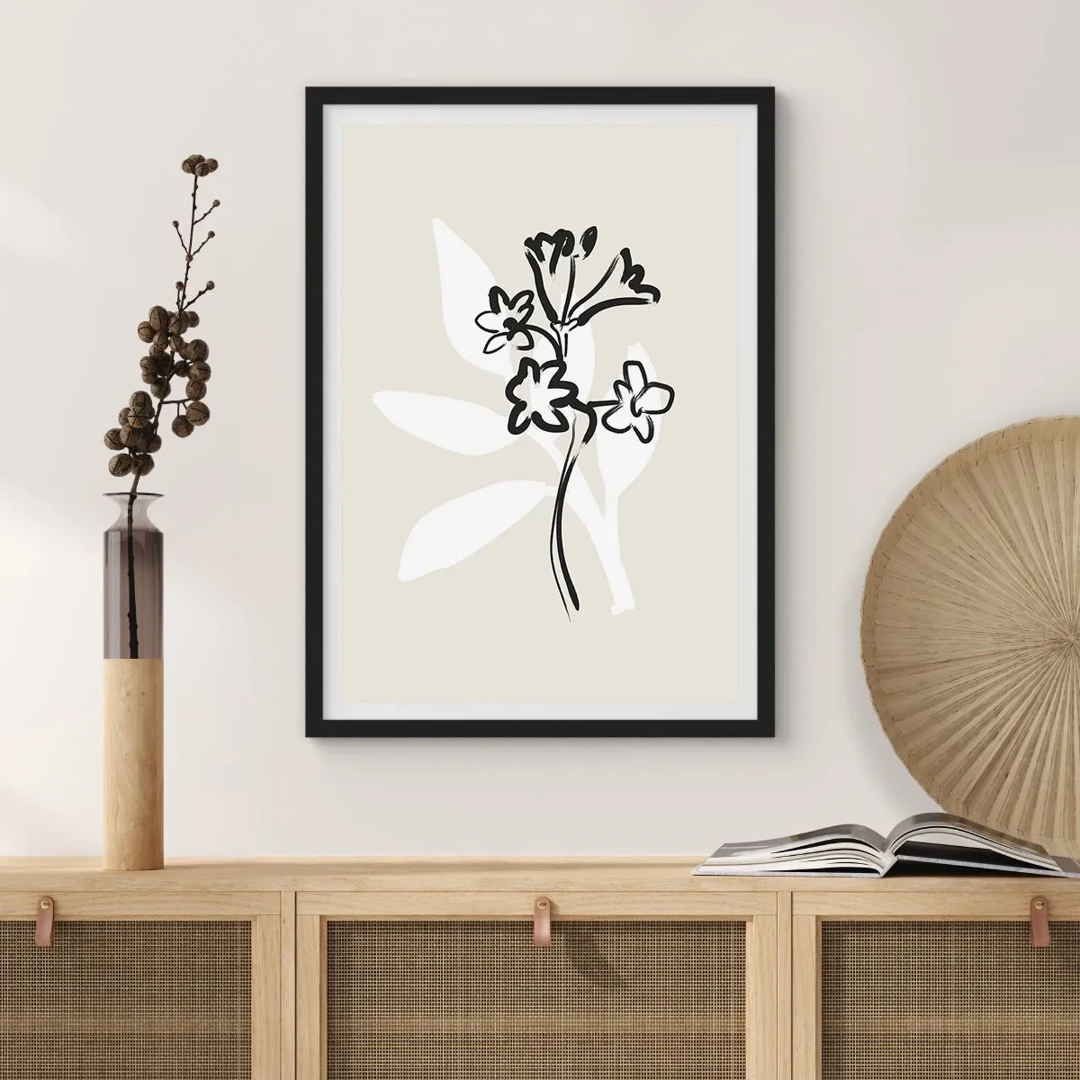 Affisch i svart ram - Skiss till ett herbarium - 30x40 cm