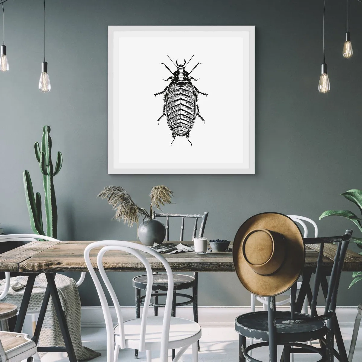 Affisch i vit ram - Vilket exemplar! - 60x60 cm