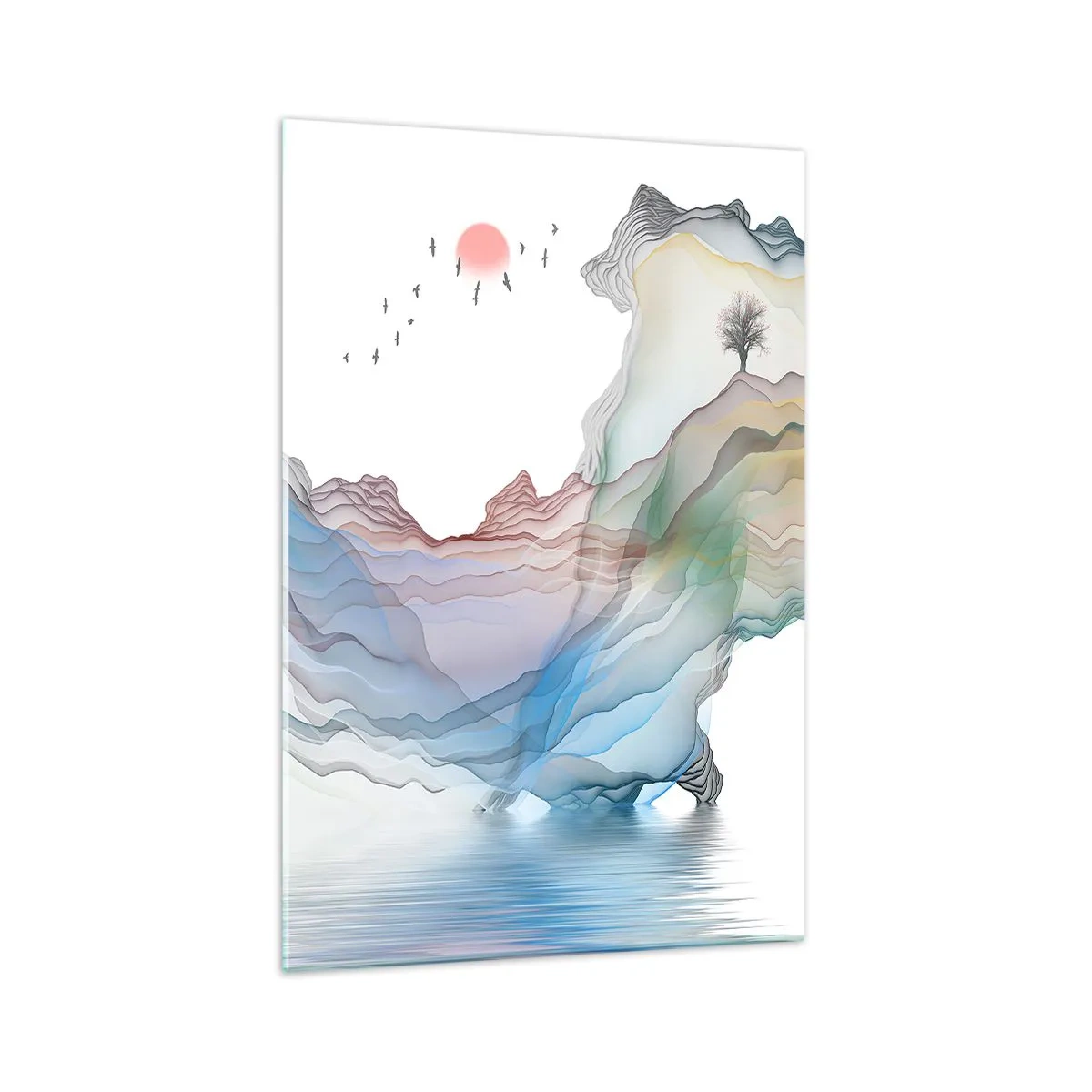 Glastavla - Bild på glas - Mot kristallfjäll - 70x100 cm