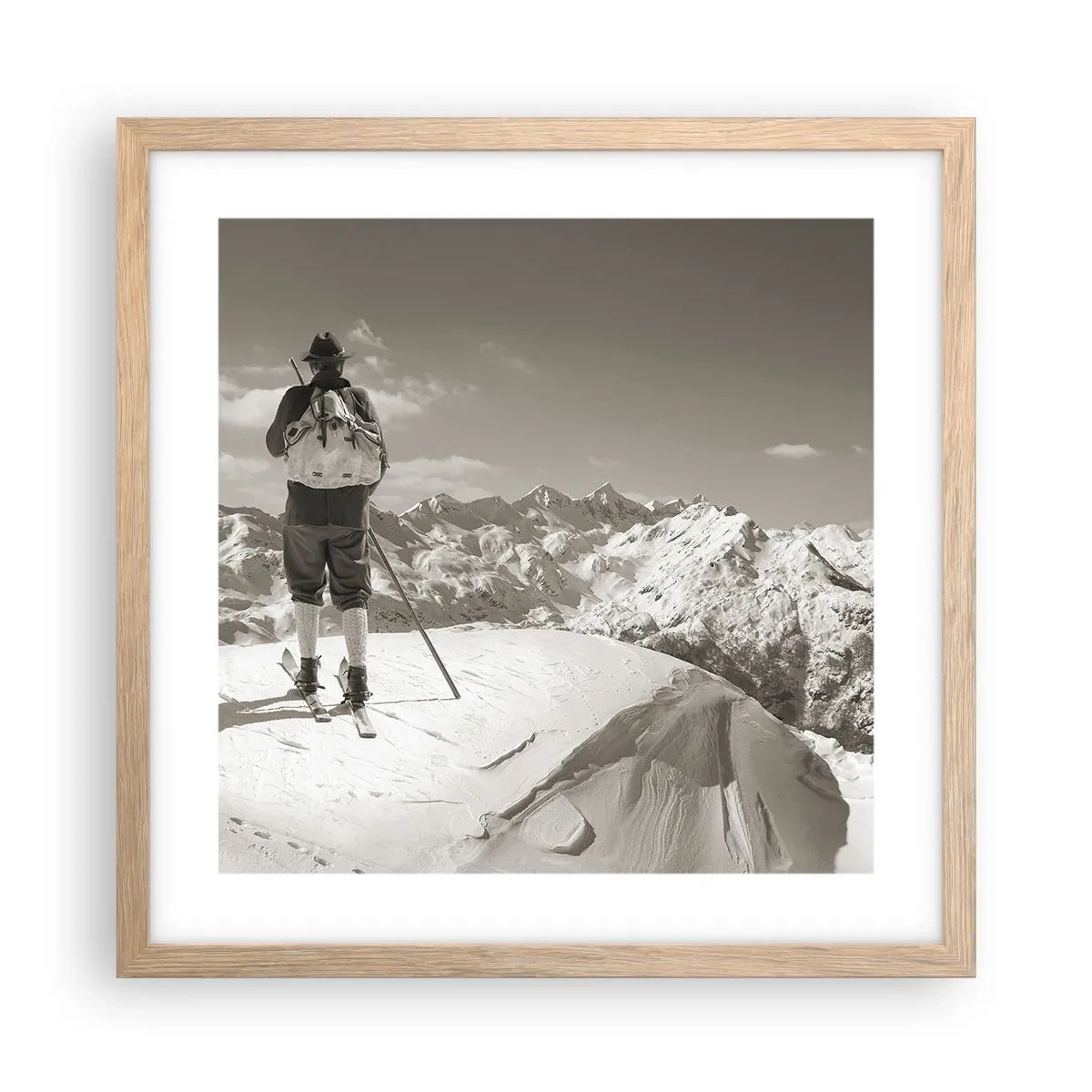 Affisch i ram av ljusek - Och fjällen är samma - 40x40 cm