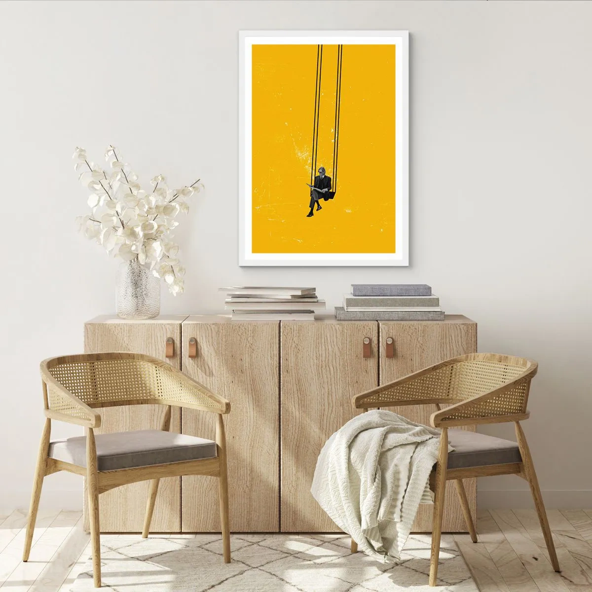 Affisch i vit ram - En dag som alla andra - 70x100 cm