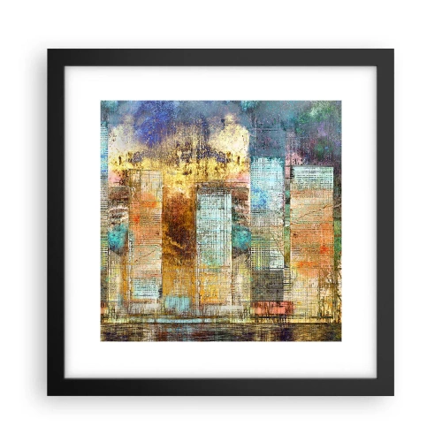 Affisch i svart ram - Solig metropol - 30x30 cm