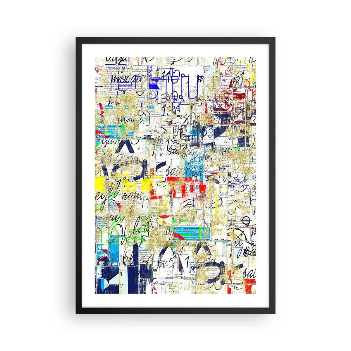 Affisch i svart ram - Abstrakt komposition i livfulla färger - 50x70cm - Helt enkelt gläder ögonen - Modern väggdekoration för vardagsrum och sovrum ARTTOR
