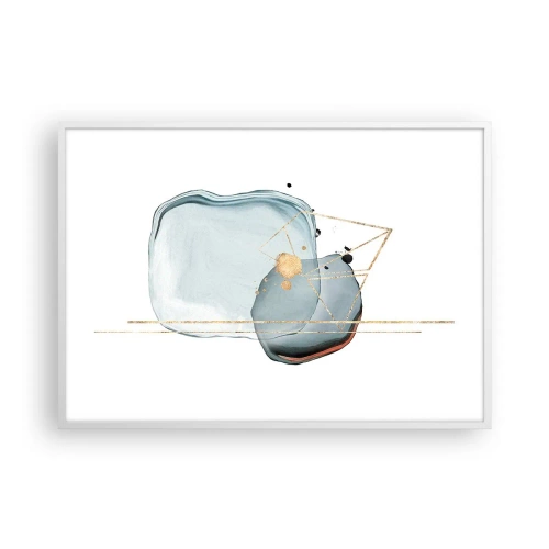 Affisch i vit ram - En studie av droppar - 100x70 cm