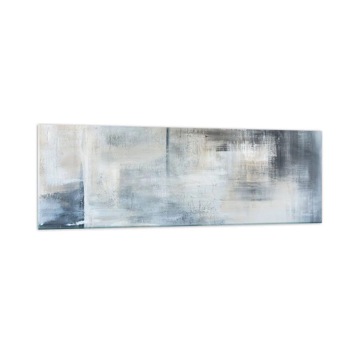 Glastavla - Bild på glas - Bakom en blå slöja - 160x50 cm