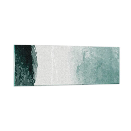 Glastavla - Bild på glas - Ett möte med dimma - 90x30 cm