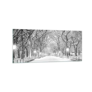 Glastavla - Bild på glas - De fyra årstiderna - vinter - 120x50 cm