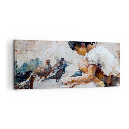 Canvastavla - Bild på duk - Minst och gulligast - 120x50 cm
