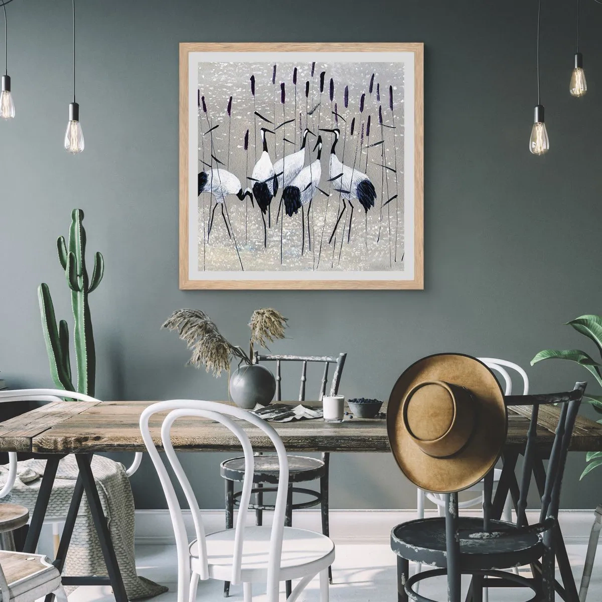 Affisch i ram av ljusek - Bland sina - 60x60 cm