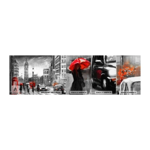 Provbit av självhäftande fototapet Deluxe Sticker - Inte alls en grå stad - London, Stad, Arkitektur - 100x30 cm