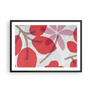 Affisch i svart ram - Blomsterkomposition i rosa - 70x50 cm