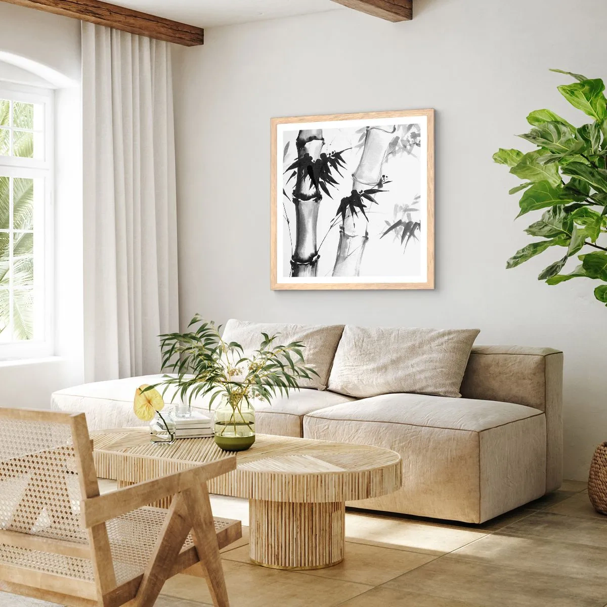 Affisch i ram av ljusek - Inzoomad orient - 40x40 cm