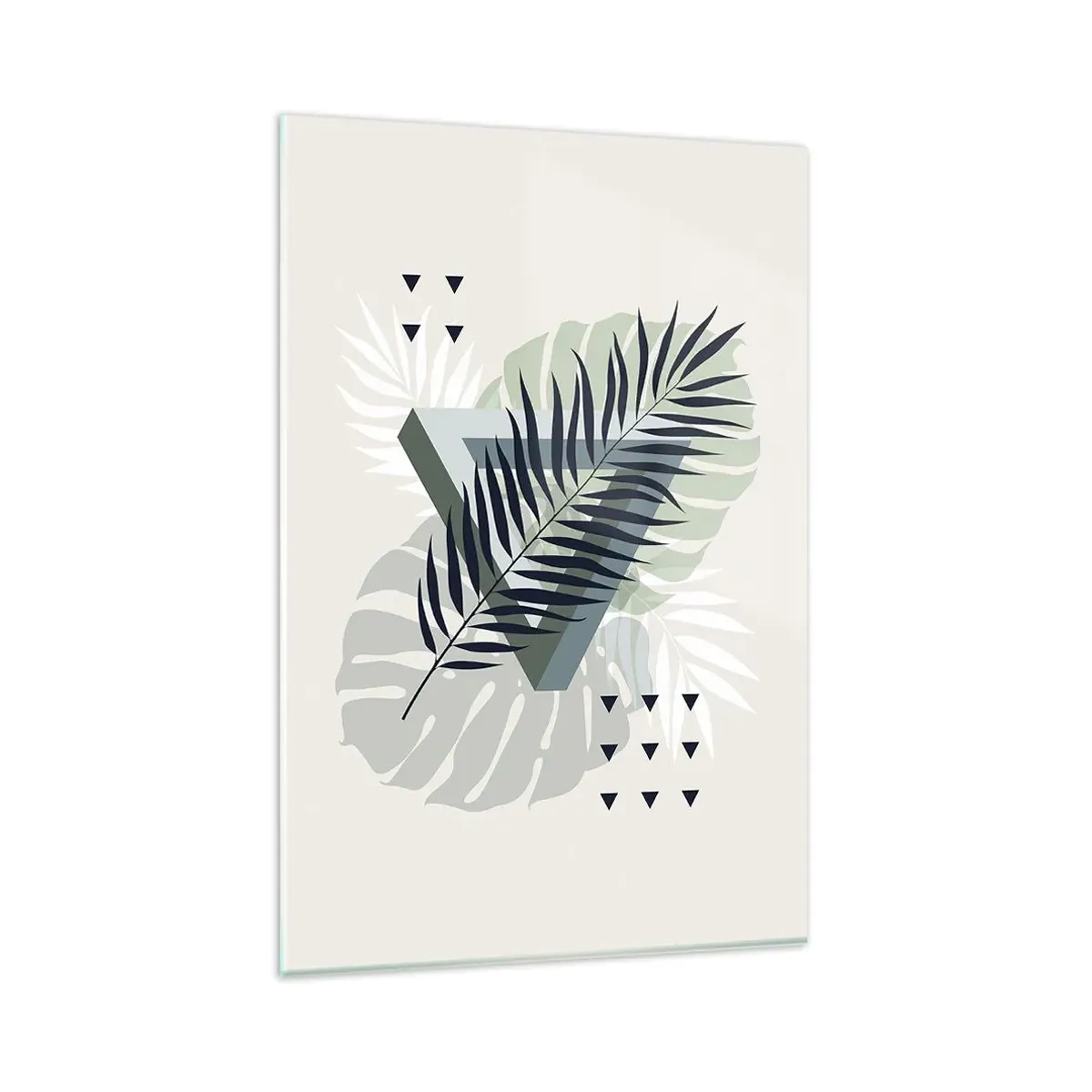 Glastavla - Bild på glas - Natur och geometri – två ordningar? - 80x120 cm