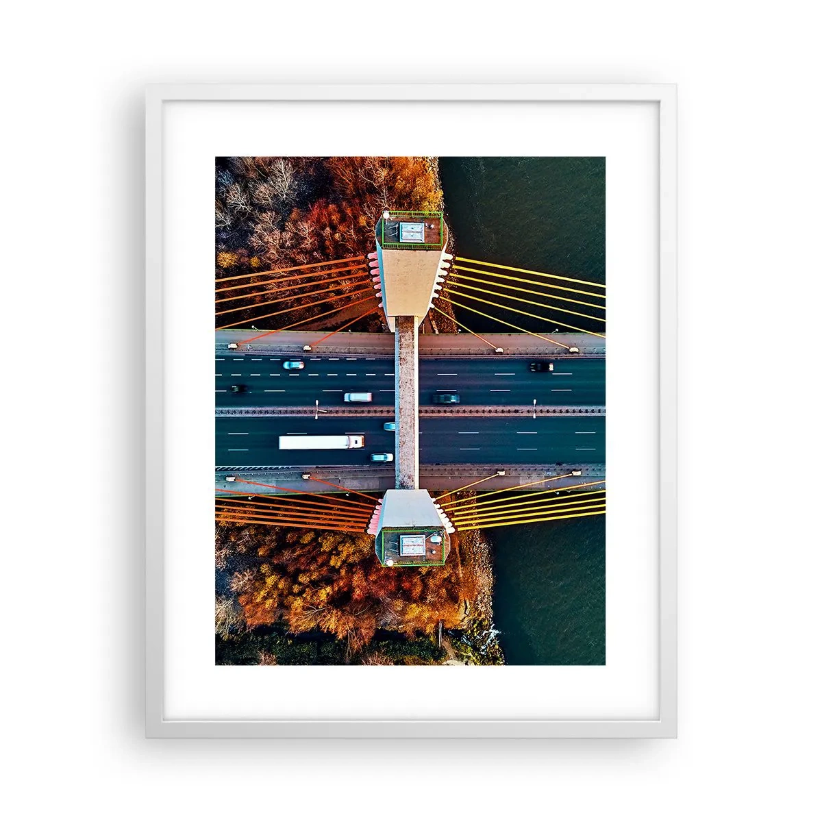 Affisch i vit ram - Bortom vatten, bortom skog - 40x50 cm