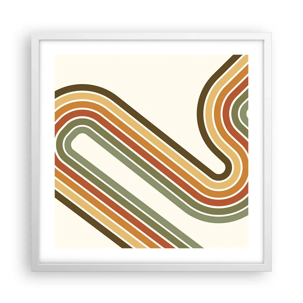 Affisch i vit ram - Zig-zack mot målet - 50x50 cm