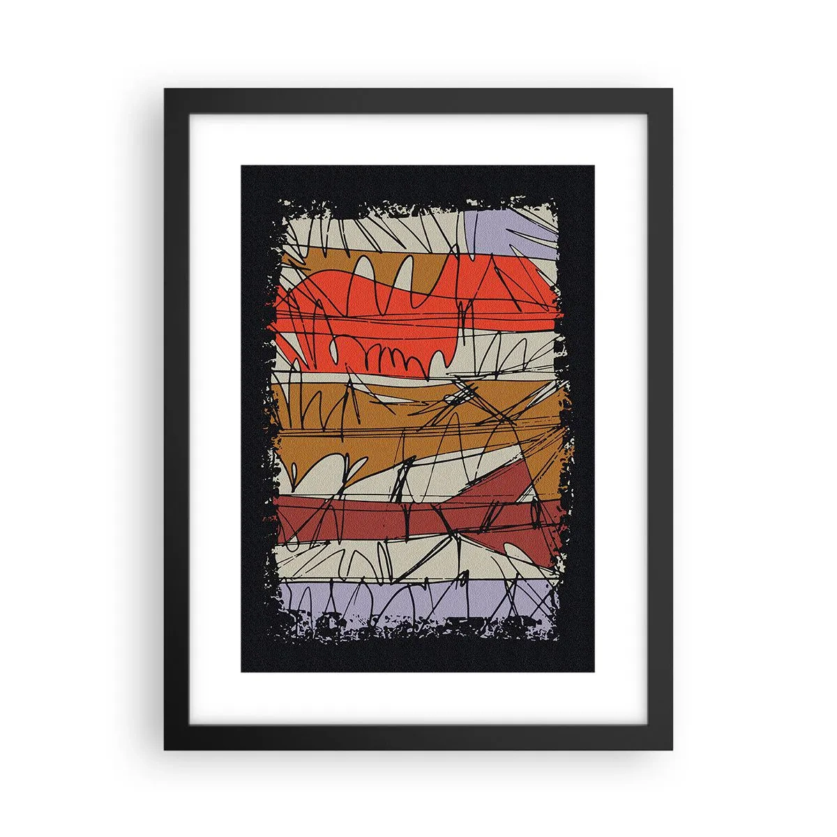 Affisch i svart ram - Spontan komposition - 30x40 cm