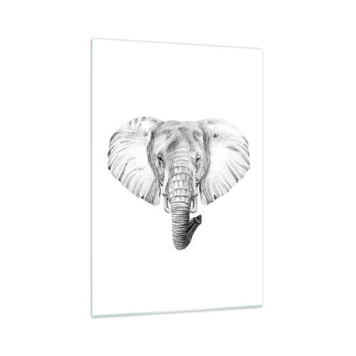 Glastavla - Bild på glas - "Det var en elefant, stor som elefant" - 70x100 cm