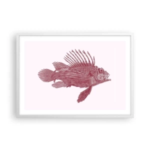 Affisch i vit ram - En invånare i exotiska vatten - 70x50 cm