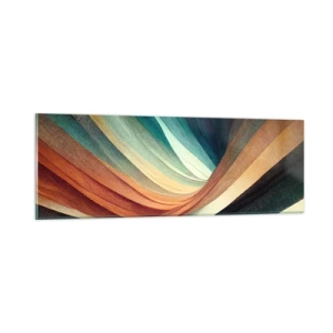 Glastavla - Bild på glas - Vävd av färger - 90x30 cm