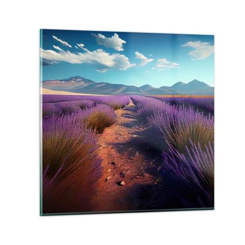Glastavla - Bild på glas - Doftande fält - 40x40 cm
