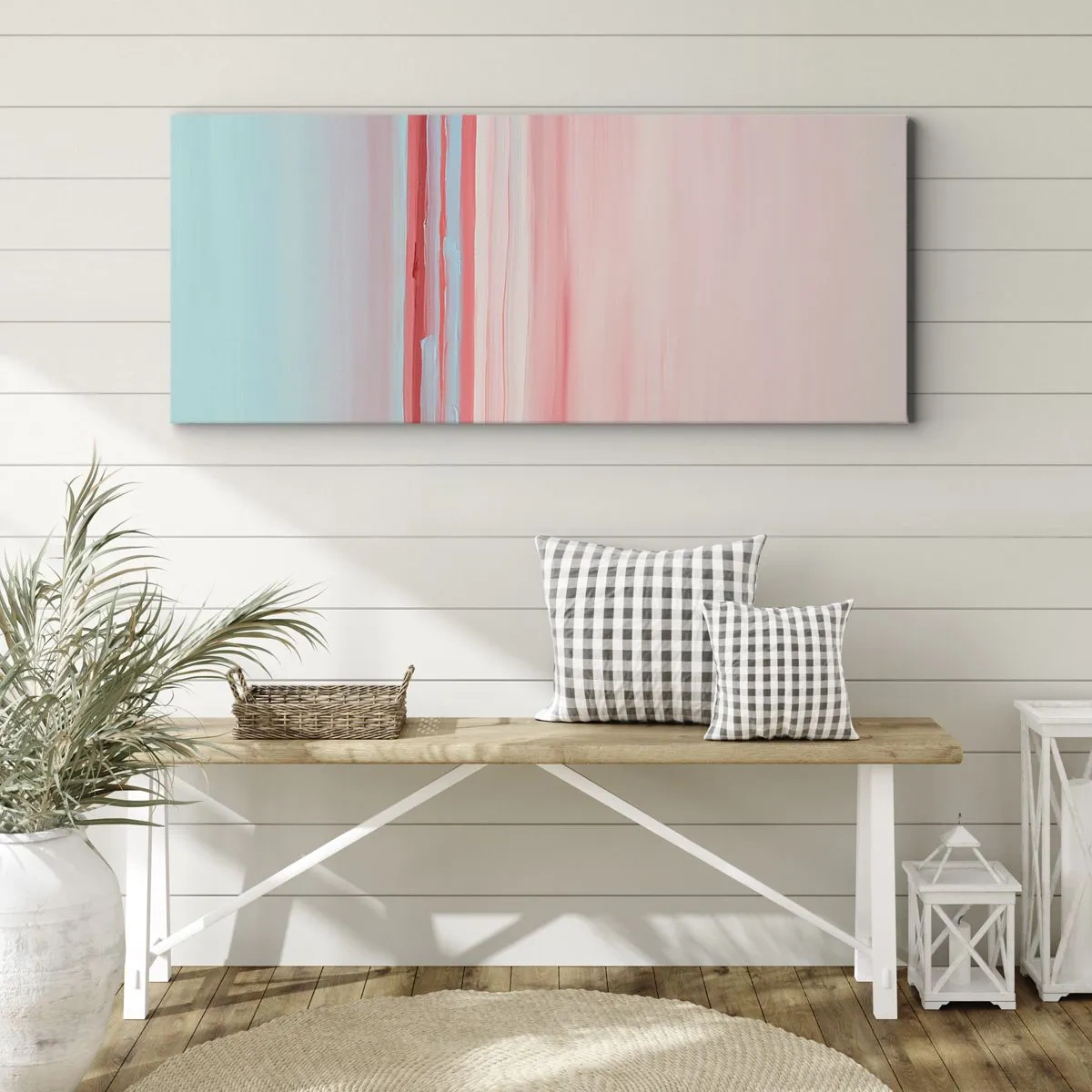 Canvastavla - Bild på duk - Abstraktion i gryningen - 100x40 cm