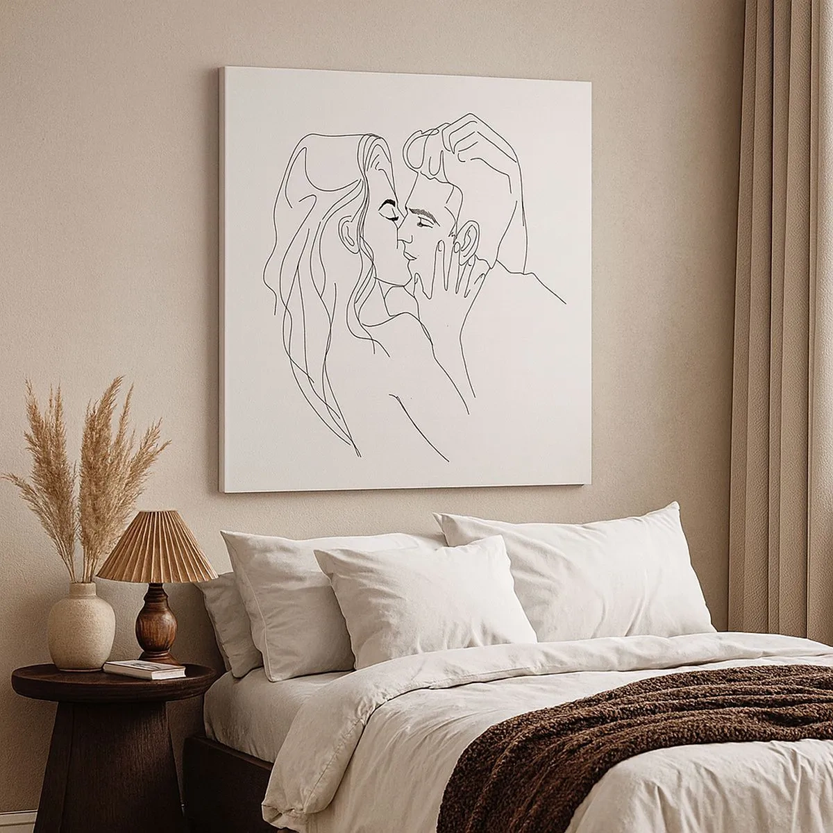 Canvastavla - Bild på duk - Med samma streck - 30x30 cm