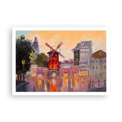 Affisch - Ikoner av Paris – Moulin Rouge - 100x70 cm