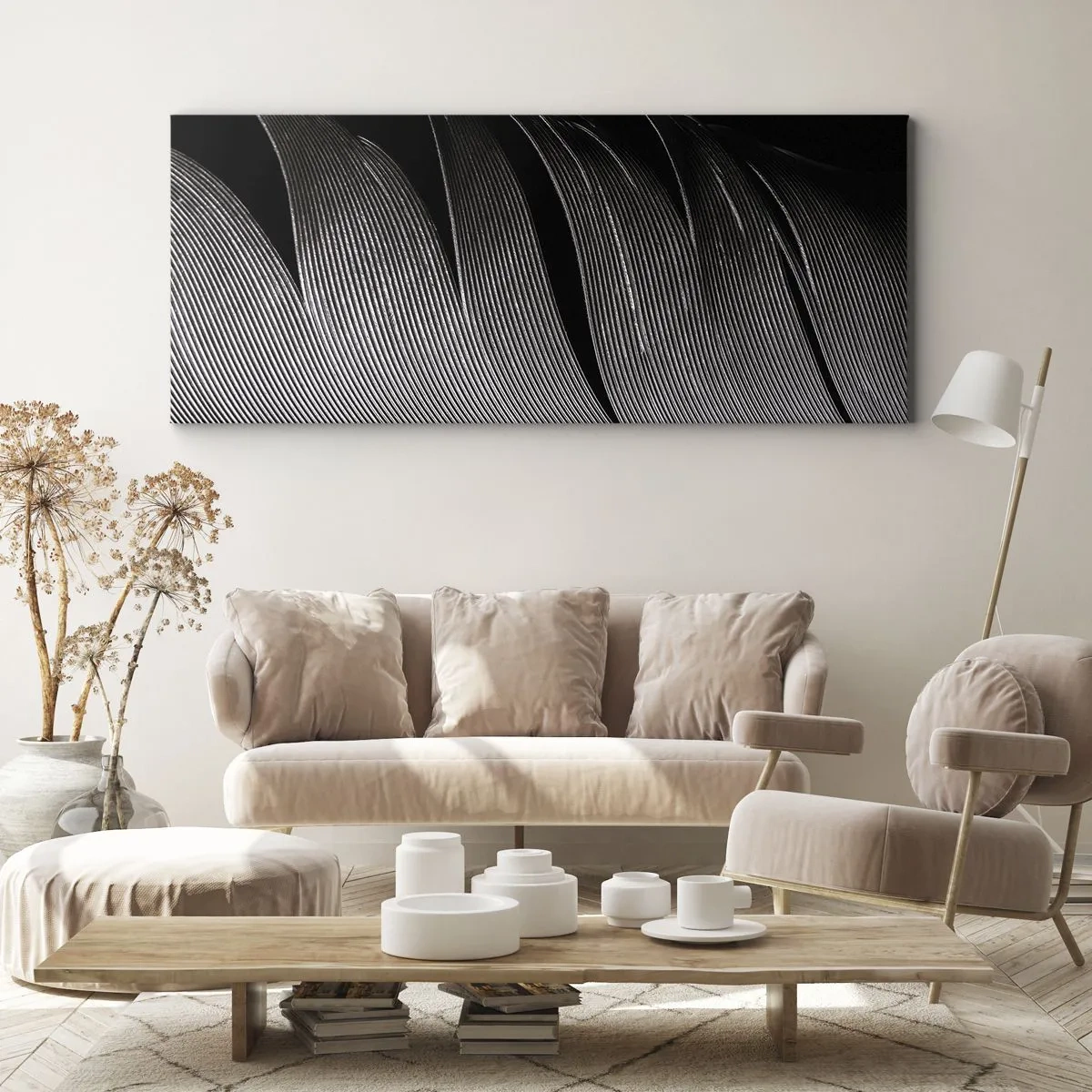 Canvastavla - Bild på duk - Fjäder - en underbar konstruktion - 100x40 cm