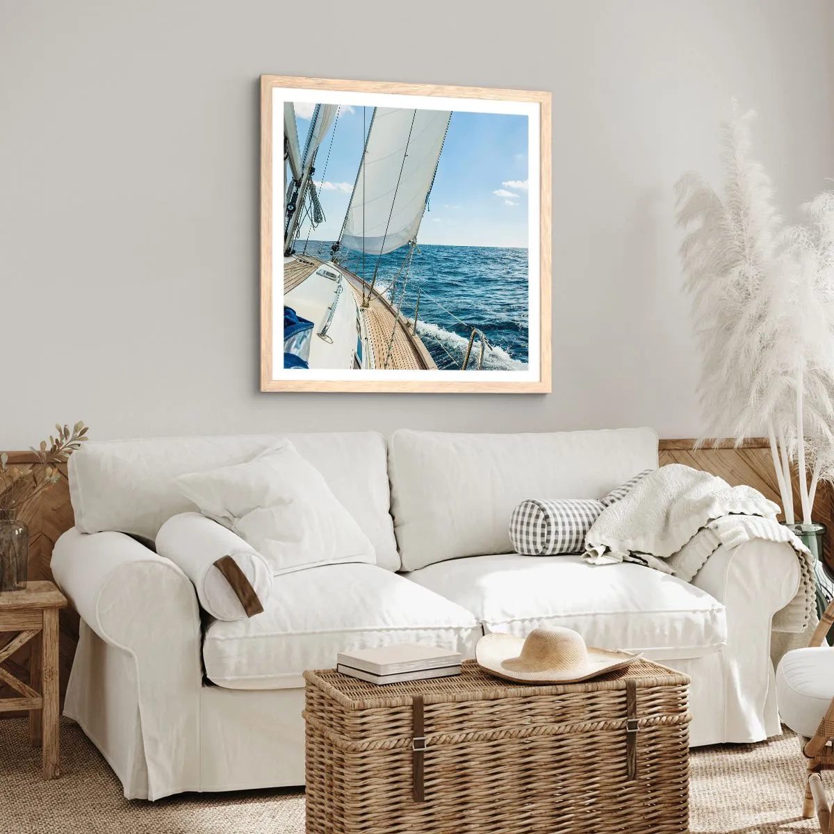 Affisch i ram av ljusek - Heja äventyret - 60x60 cm