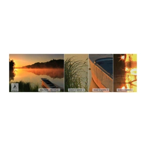 Provbit av fototapet Premium Canvas - Soluppgång vid spegelklart vatten - Landskap, Sjö, Morgon - 100x30 cm