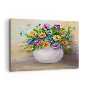 Canvastavla - Bild på duk - Stilleben med vit vas - 120x80 cm