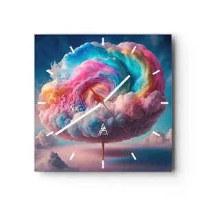 Väggklocka - Klocka på glas - En dröm om en nöjespark - 40x40 cm