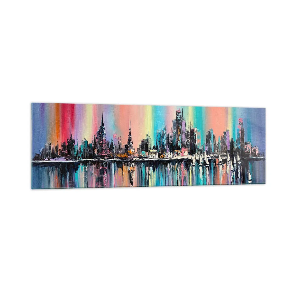 Glastavla - Bild på glas - Nattens ljus - 160x50 cm